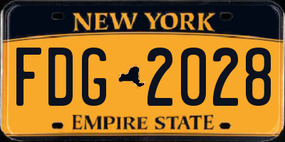 NY license plate FDG2028