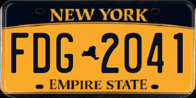 NY license plate FDG2041