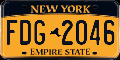 NY license plate FDG2046