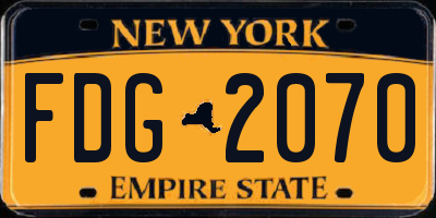 NY license plate FDG2070