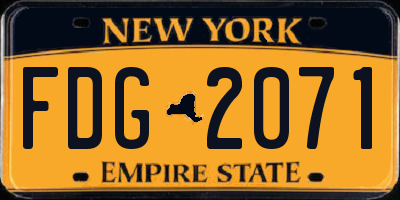 NY license plate FDG2071