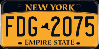 NY license plate FDG2075
