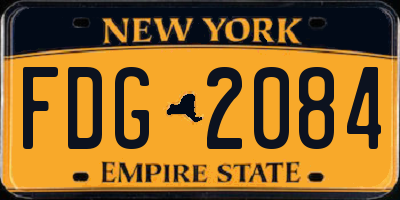 NY license plate FDG2084