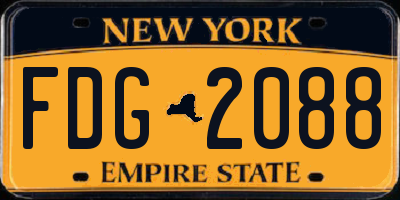 NY license plate FDG2088
