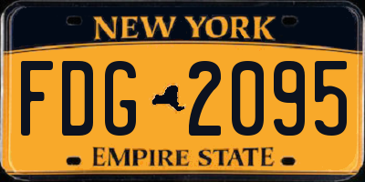 NY license plate FDG2095