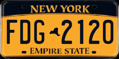NY license plate FDG2120