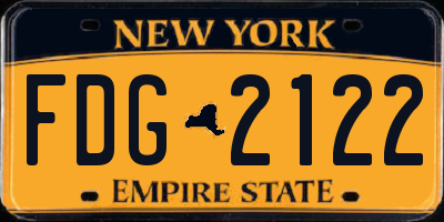 NY license plate FDG2122