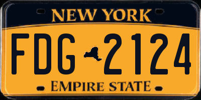 NY license plate FDG2124