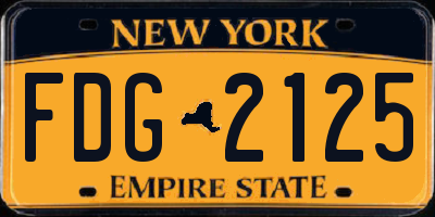 NY license plate FDG2125