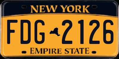 NY license plate FDG2126