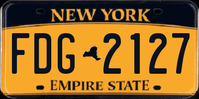NY license plate FDG2127