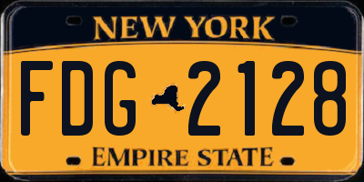 NY license plate FDG2128