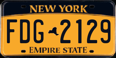 NY license plate FDG2129