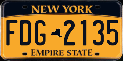 NY license plate FDG2135