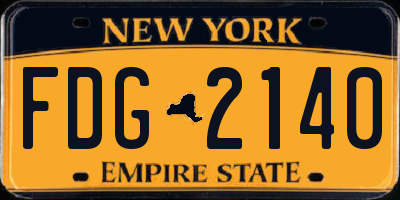 NY license plate FDG2140