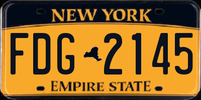 NY license plate FDG2145