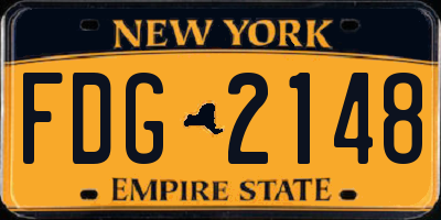 NY license plate FDG2148