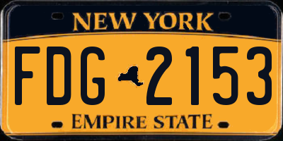 NY license plate FDG2153