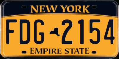 NY license plate FDG2154