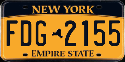 NY license plate FDG2155