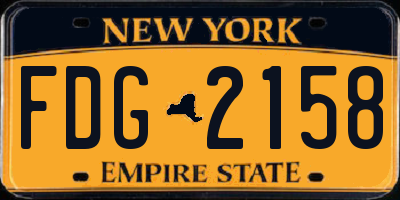 NY license plate FDG2158