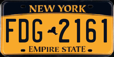 NY license plate FDG2161
