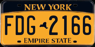NY license plate FDG2166