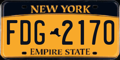 NY license plate FDG2170