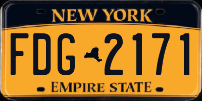 NY license plate FDG2171