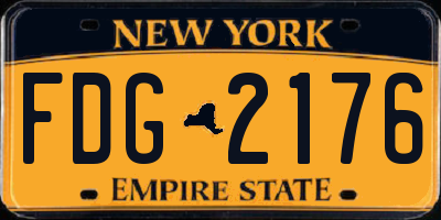NY license plate FDG2176