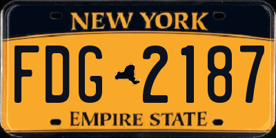 NY license plate FDG2187