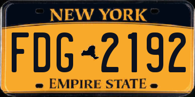 NY license plate FDG2192