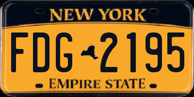 NY license plate FDG2195