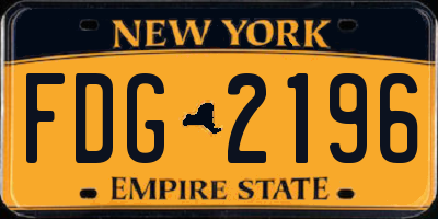NY license plate FDG2196
