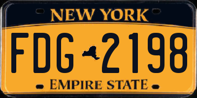 NY license plate FDG2198