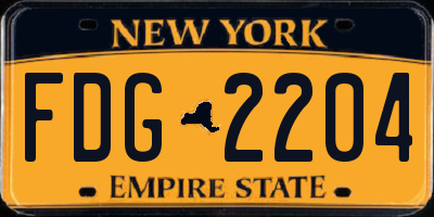 NY license plate FDG2204
