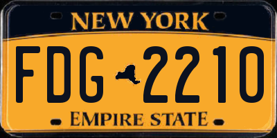 NY license plate FDG2210