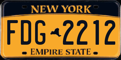 NY license plate FDG2212