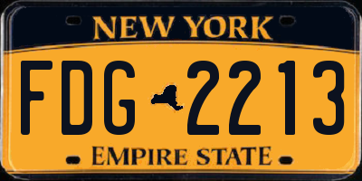 NY license plate FDG2213