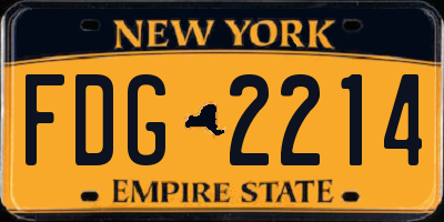 NY license plate FDG2214