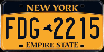 NY license plate FDG2215