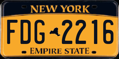 NY license plate FDG2216
