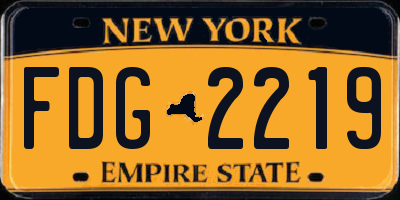 NY license plate FDG2219