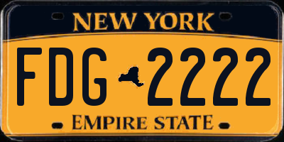 NY license plate FDG2222