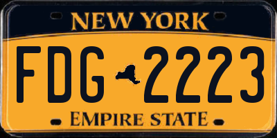 NY license plate FDG2223