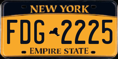 NY license plate FDG2225