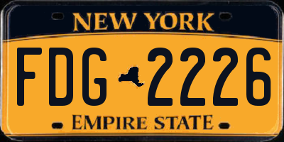 NY license plate FDG2226