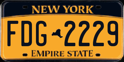 NY license plate FDG2229