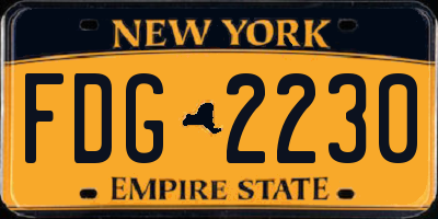 NY license plate FDG2230