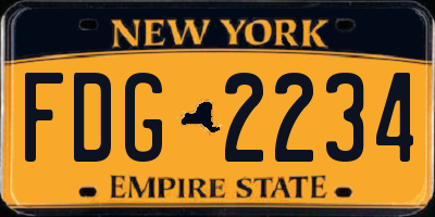 NY license plate FDG2234